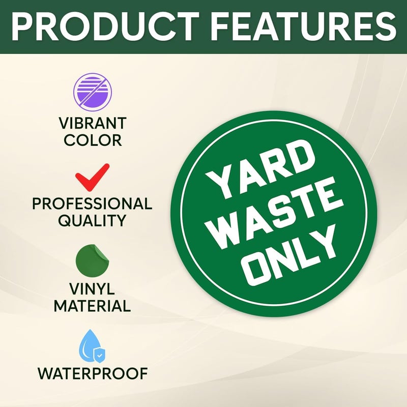 RABOWA Pack 6 Pcs Yard Waste Only Sign Sticker for Trash Cans Garbage Bins Recycling Bin Labels Recycle Signs Indoor Outdoor Home Offices Bumper Stickers Reusable Waterproof Vinyl Decals - Image 3